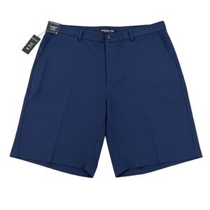 Roundtree Yorke Performance Classic Fit Flat Front Big Man Shorts Blue 50" X 8"